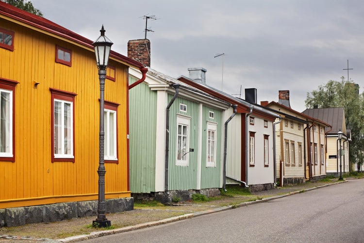  Photo of Old street in Kokkola. Finland.