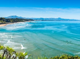 Photo of aerial view of the Bidart coast in Basque country France.