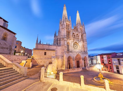 Photo of Burgos Cathedral in the evening light, Spain.