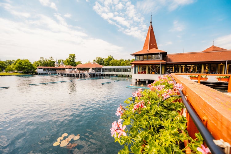 photo of  view of Lake Heviz in Hungary, near the lake Balaton. The largest thermal lake in the world available to bath. Discover the beauties of Hungary.