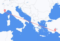 Flyrejser fra Antalya til Nice