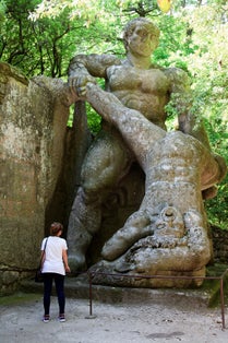 Bomarzo (VT), Italy - May 15, 2016: The "Sacro Bosco" park and garden in Bomarzo, Viterbo, Lazio, Italy