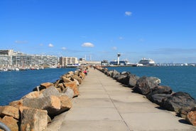 photo of Port of Deauville and city skyline in a sunny summer day, Normandy, France.