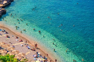 Photo of aerial view of Tolo and its bay, Greece.