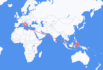 암본, 말루쿠 출발, 발레타 도착 항공편