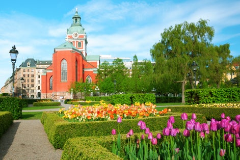 Photo of the King's garden (Kungstradgarden) in Stockholm, Sweden.
