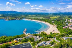 Photo of aerial view of Bulgarian town Sozopol.