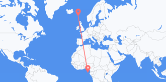 Flyrejser fra São Tomé og Príncipe til Færøerne