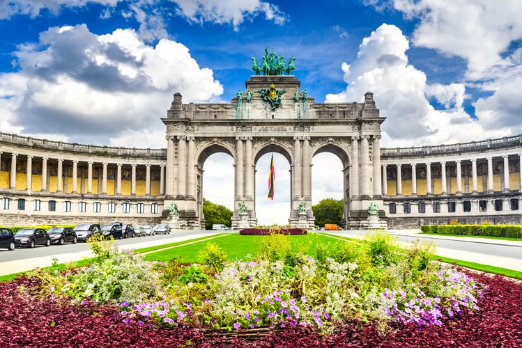  Brussels, Belgium. Parc du Cinquantenaire with the Arch built for Beglian independence in Bruxelles. Brussels, Belgium. Parc du Cinquantenaire with the Arch built for Beglian independence in Bruxelles.