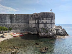 The aerial view of Dubrovnik, a city in southern Croatia fronting the Adriatic Sea, Europe.