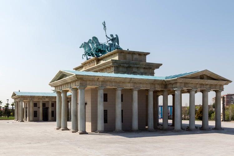 playing Brandenburg Gate Park in Europe, Torrejon de Ardoz, Spain