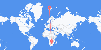 Flyrejser fra Botswana til Svalbard & Jan Mayen