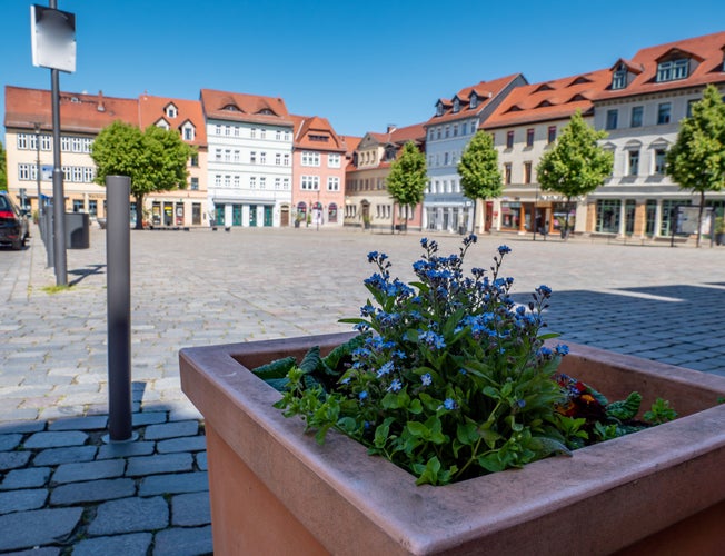 Photo of Market square in Apolda in Germany.