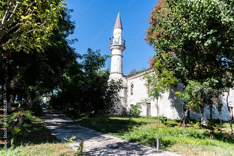 Esmahan Sultan Mosque, one of the most important historical and religious monuments from the Black sea. Mangalia, Romania.