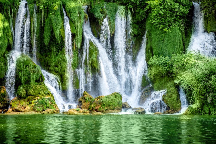 Beautiful view on Kravica waterfall in Bosnia and Herzegovina.