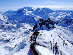 photo of beautiful view on the valley in Swiss Alps, Verbier, Switzerland.