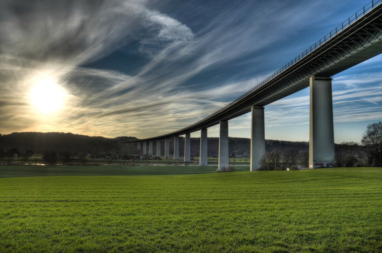 Photo of The bridge Mintarder Ruhrtalbrücke in Mülheim, crosses the Ruhr connecting Düsseldorf and Essen.