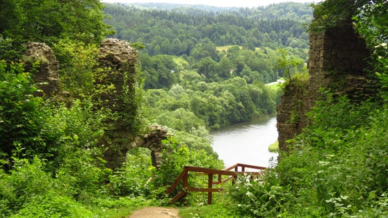 landscape from ruins of sobien castle, Poland.