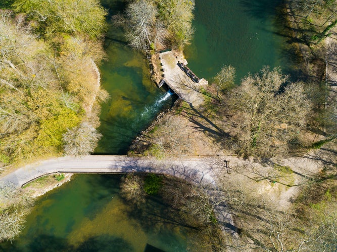 photo of view of Loiret river, Olivet, Loiret, Centre-Val de Loire, France.