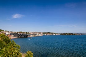 Photo of aerial view of the city of Larvik in Norway.