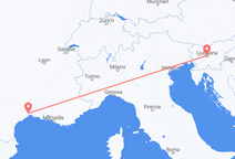 Flyreiser fra Montpellier, til Ljubljana