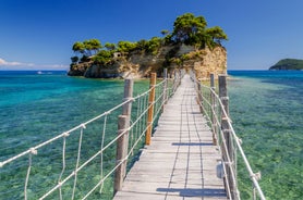 Photo of aerial view of famous sea turtle hatching area of Laganas as seen from Agios Sostis, Zakynthos island, Ionian Greece.