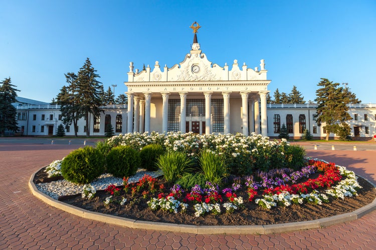 Photo of old terminal of Kharkiv international airport after renovation serves as VIP zone, Ukraine.