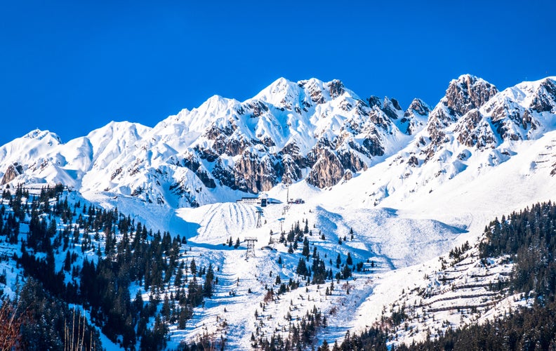 photo of mountains ski resort Innsbruck ,Austria ,nature and sport background.