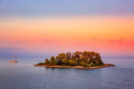 Excursion en bateau au coucher du soleil sur l'île Mouse de Corfou