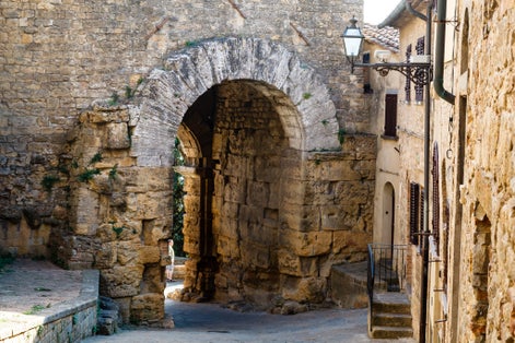 photo of Ancient Etruscan Gate of Volterra in Italy,Perugia Italy.