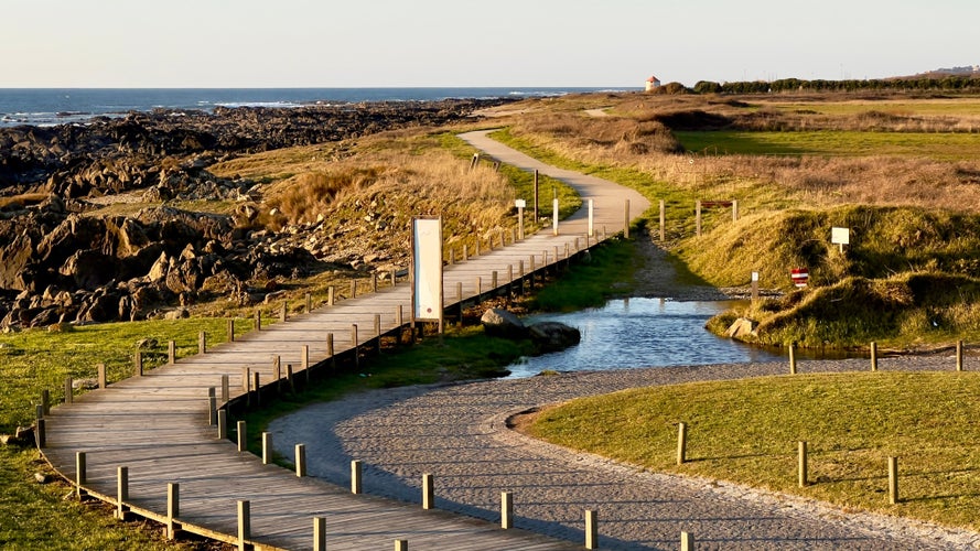 Section of a trail belonging to the Camino de Santiago de Compostela in Viana do Castelo, Portugal.