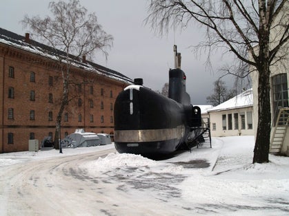 The picture shows the submarime KNM Utstein, at the Norwegian Naval Museum in Horten, Norway.