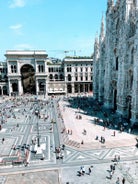 High dynamic range (HDR) Aerial view of the city of Milan, Italy.