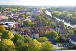 Photo of Worcester Cathedral and the River Severn, Worcester, Worcestershire, England.