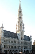 Brussels, Grand Place in beautiful summer sunrise, Belgium