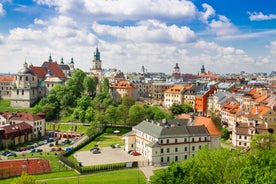 Photo of the beautiful old square in Rzeszow, Poland.