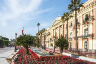 Photo of the castle (castillo de los Fajardo) and town, Velez Blanco, Almeria Province, Andalucia, Spain.