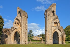 Photo of aerial view of Wells Cathedral is in Wells, Somerset, England, UK.