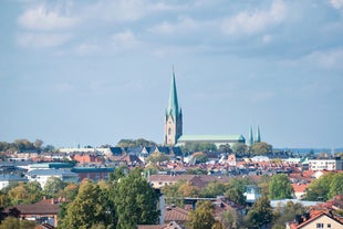 Stockholm old town (Gamla Stan) cityscape from City Hall top, Sweden.