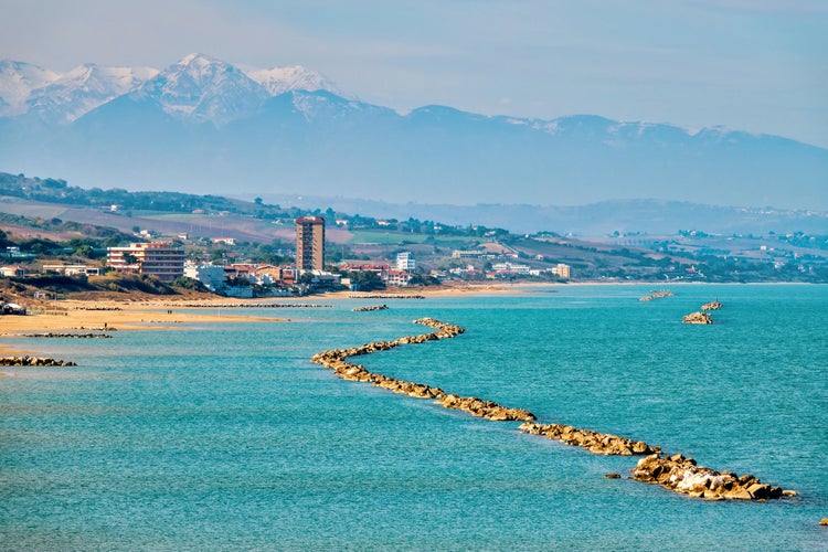 View of the north beach, Termoli, Italy