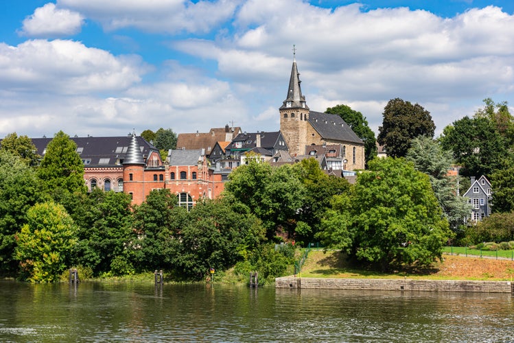 photo  of view of  View of Essen-Kettwig on the river Ruhr, North Rhine-Westphalia, Germany