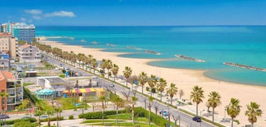 Photo of aerial view of colorful summer view of Pescara port, Italy.