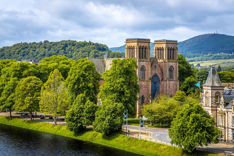 Photo of view of Inverness, a city on Scotland’s northeast coast, where the River Ness meets the Moray Firth.