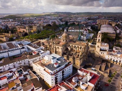 photo of view of Aerial view of city Jerez de la Frontera. Spain.