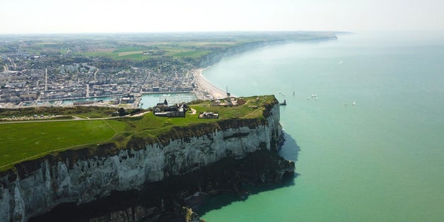 photo of aerial view of Cap Fagnet in Fécamp, France.