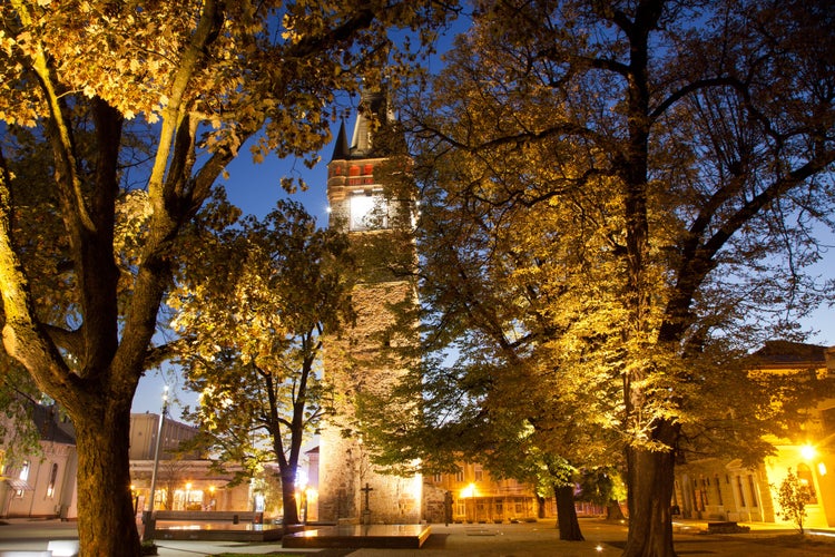 photo of view of Stephen's Tower in Citadel Square, Baia Mare, Romania, Europe