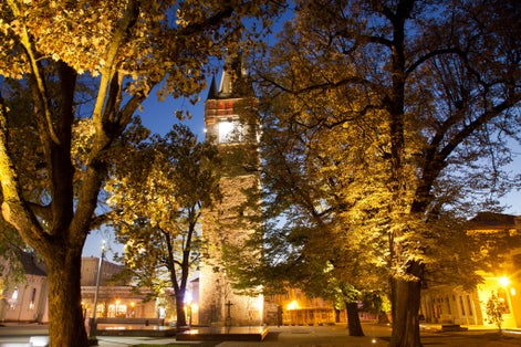 photo of view of Stephen's Tower in Citadel Square, Baia Mare, Romania, Europe