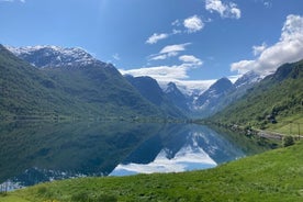 Briksdal Glacier and Loen from Nordfjordeid