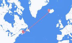 Flyg från Halifax, Kanada till Reykjavík, Island