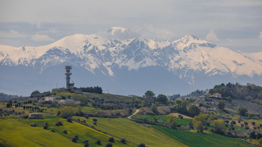 Photo of view from a hill in the city of Pineto, Italy.